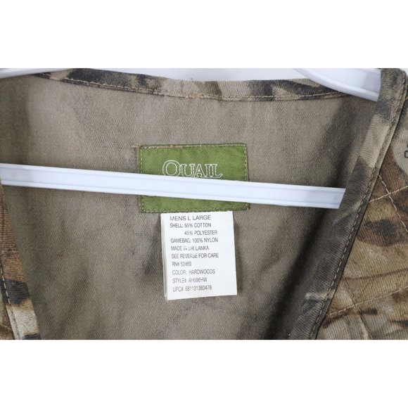 Vintage Mens Large Quail Unlimited Dove Hunter Realtree Camouflage Hunting Vest - Picture 4 of 7